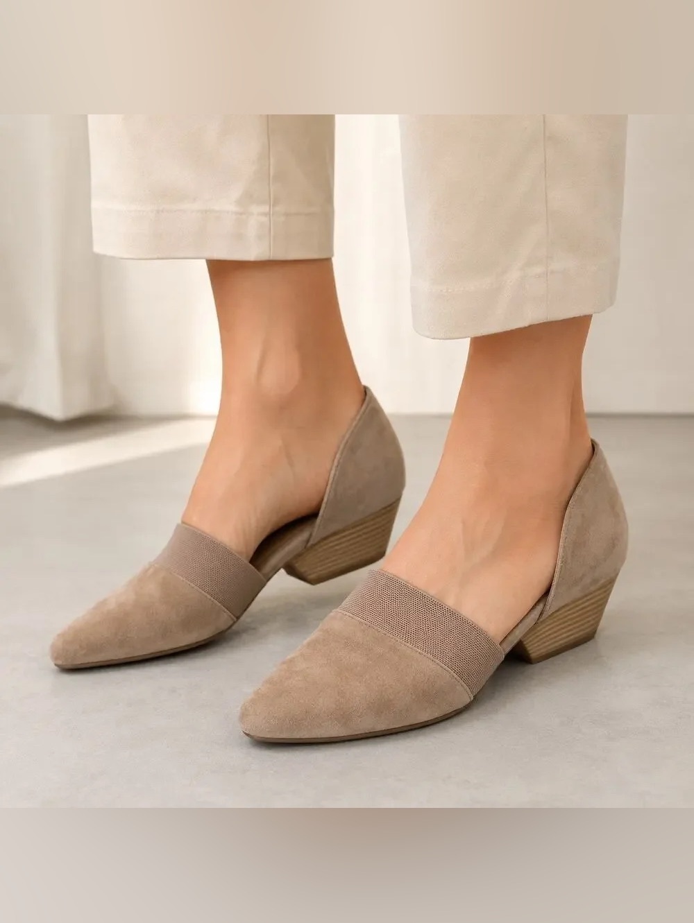 Eileen Fisher Hilly d'Orsay suede wedge pumps 8.5